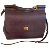 Dolce & Gabbana sicily burgundy leather handbag