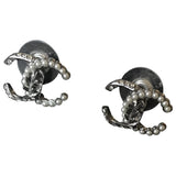 Chanel silver steel earrings