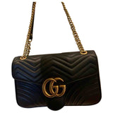 Gucci marmont black leather handbag
