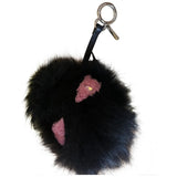 Fendi bag bug black fur bag charms