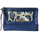 Guess blue leather clutch bag