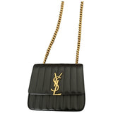 Saint Laurent vicky black leather handbag