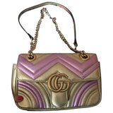 Gucci marmont metallic leather handbag