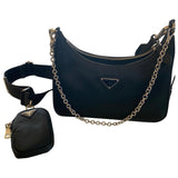 Prada tessuto  black cloth handbag