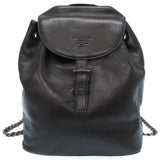 Prada black leather backpacks