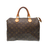 Louis Vuitton speedy brown cloth handbag