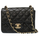 Chanel timeless/classique black leather handbag