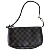 Louis Vuitton pochette accessoire brown cloth clutch bag