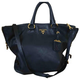 Prada navy leather handbag