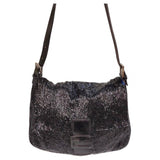 Fendi mamma baguette  black glitter handbag