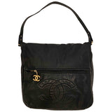 Chanel black leather handbag