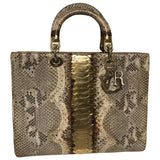 Dior lady dior multicolour python handbag
