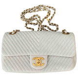 Chanel timeless/classique white leather handbag