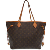 Louis Vuitton neverfull brown cloth handbag