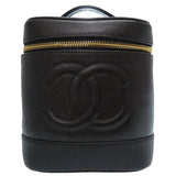 Chanel vanity black leather handbag