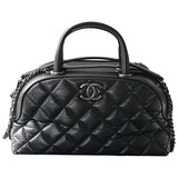 Chanel black leather handbag