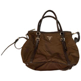 Prada tessuto  brown synthetic handbag