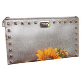 Michael Kors gold synthetic clutch bag