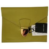 Sophie Hulme green leather clutch bag