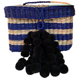 Nannacay blue wicker handbag