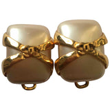 Chanel gold metal earrings