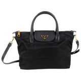 Prada tessuto  black cloth handbag