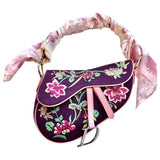 Dior saddle multicolour silk handbag