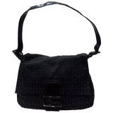 Fendi mamma baguette  black cloth handbag