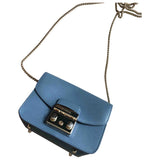 Furla metropolis blue leather handbag