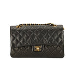Chanel timeless/classique black leather handbag