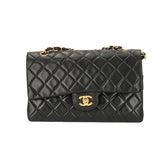 Chanel timeless/classique black leather handbag