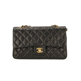 Chanel timeless/classique black leather handbag