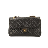 Chanel timeless/classique black leather handbag