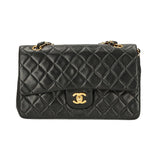 Chanel timeless/classique black leather handbag