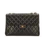 Chanel timeless/classique black leather handbag