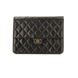 Chanel timeless/classique black leather handbag
