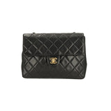 Chanel timeless/classique black leather handbag