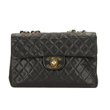 Chanel timeless/classique black leather handbag