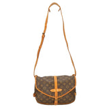 Louis Vuitton saumur brown cloth handbag