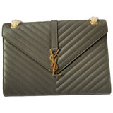 Saint Laurent satchel monogramme grey leather handbag