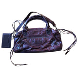 Balenciaga city burgundy leather handbag