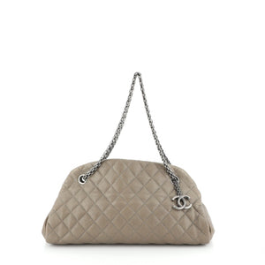 Chanel mademoiselle beige leather handbag