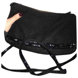 Vanessa Bruno black linen clutch bag