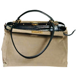 Fendi peekaboo brown velvet handbag