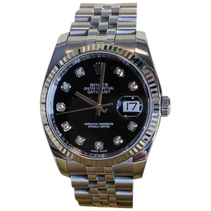 Rolex datejust 36mm silver gold and steel watch