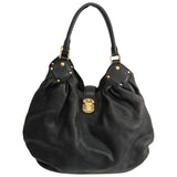 Louis Vuitton mahina black leather handbag