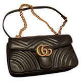 Gucci marmont black leather handbag