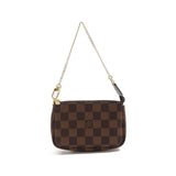Louis Vuitton pochette accessoire brown cloth clutch bag