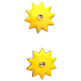 Non Signé / Unsigned art déco yellow gold plated earrings