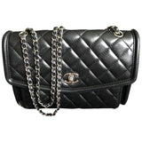 Chanel timeless/classique black leather handbag